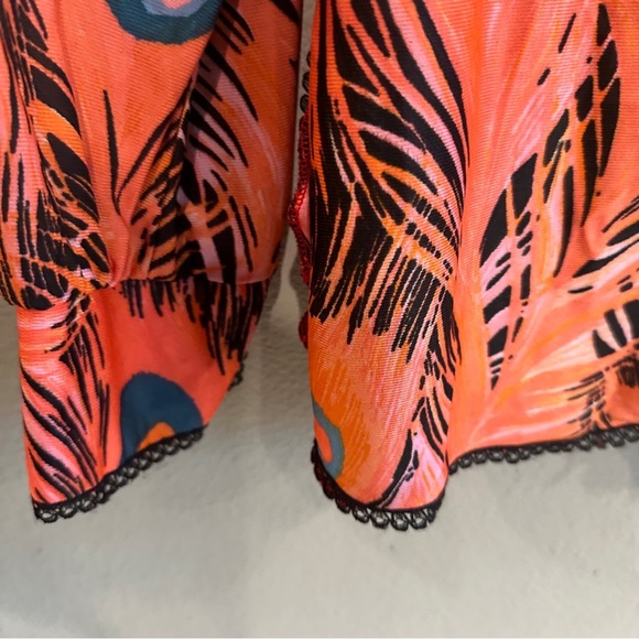 Vintage 70s/80s Mr. Stan Peacock Feather Print Button Down Woven Rayon Blend L - Picture 7 of 13